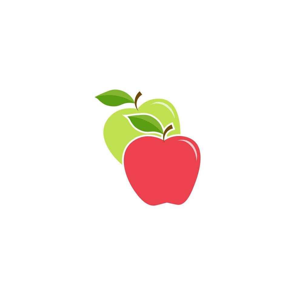 vert et rouge Pomme Icônes, moderne conception - vecteur icône.