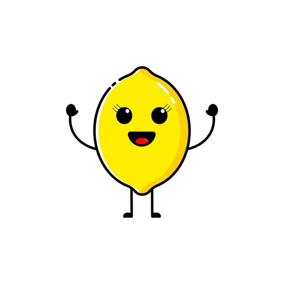 citron personnage conception avec marrant et mignonne expressions vecteur