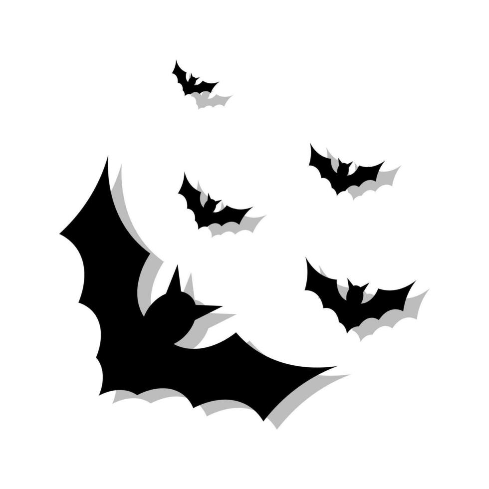 noir chauve souris illustration, parfait pour Icônes, Halloween éléments, Halloween festivals et terrifiant à thème festivals vecteur