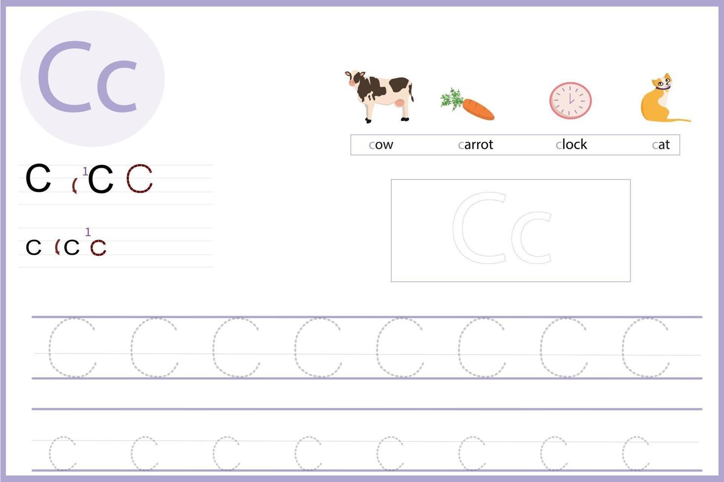 apprendre la lettre c vecteur