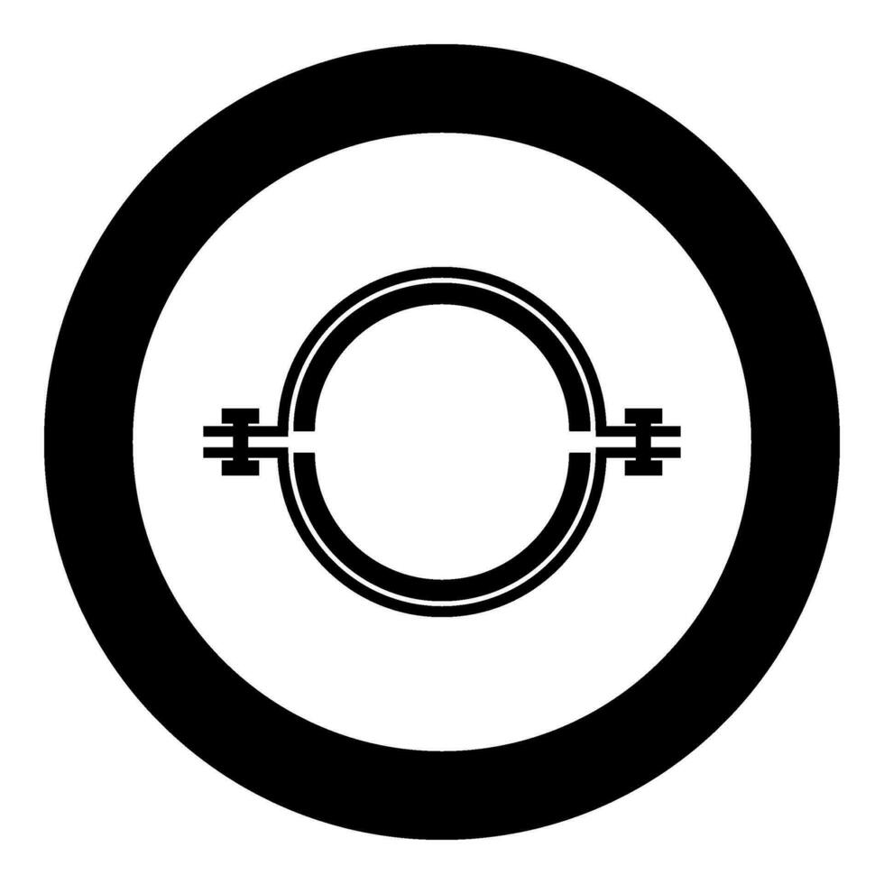 métal serrer avec caoutchouc bande tuyau icône dans cercle rond noir Couleur vecteur illustration image solide contour style