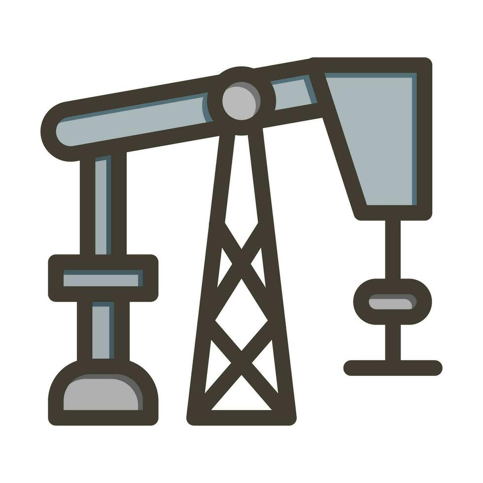 fossile carburant vecteur épais ligne rempli couleurs icône conception