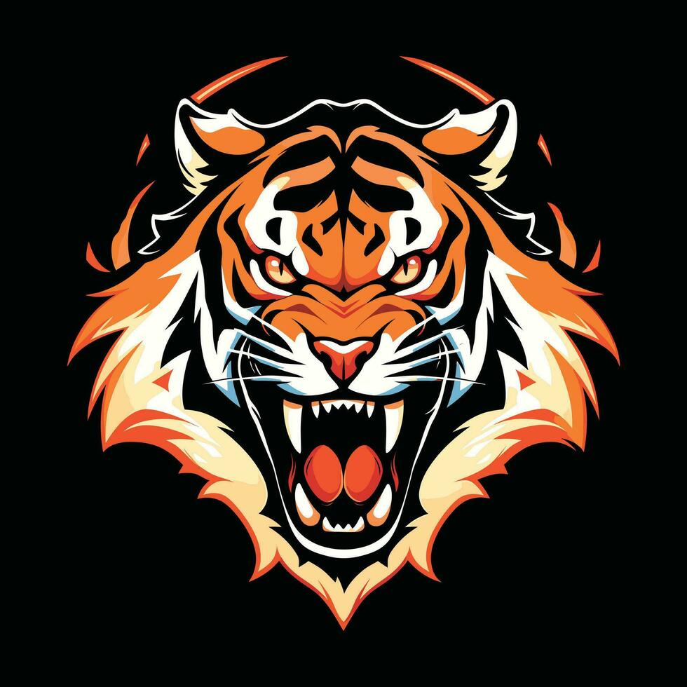 tigre tête mascotte logo pour esport. tigre T-shirt conception vecteur