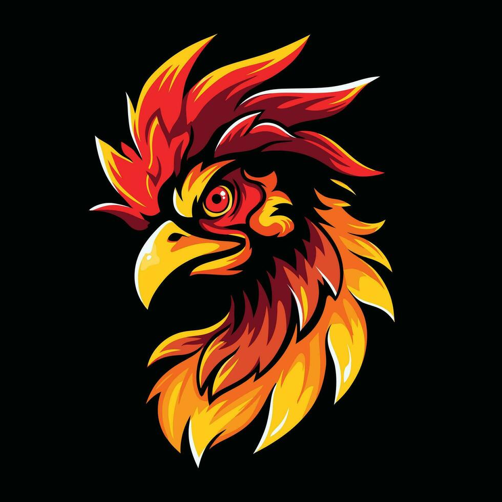 coq tête mascotte logo pour esport. coq T-shirt conception vecteur