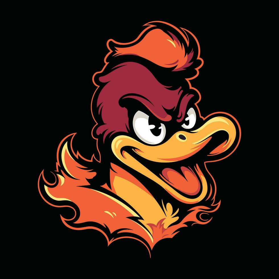 canard tête mascotte logo pour esport. canard T-shirt conception. canard logo. canard autocollant vecteur