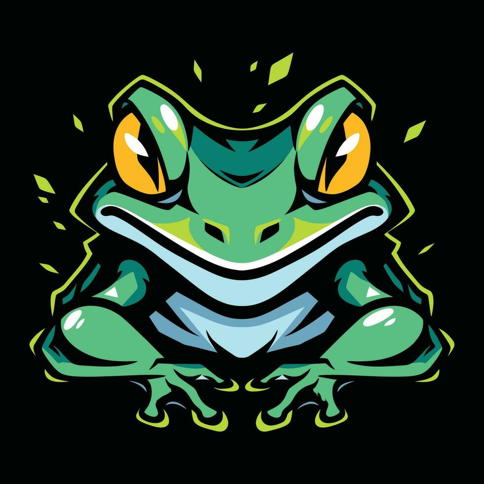 grenouille tête mascotte logo pour esport. grenouille T-shirt conception. grenouille logo. grenouille autocollant vecteur