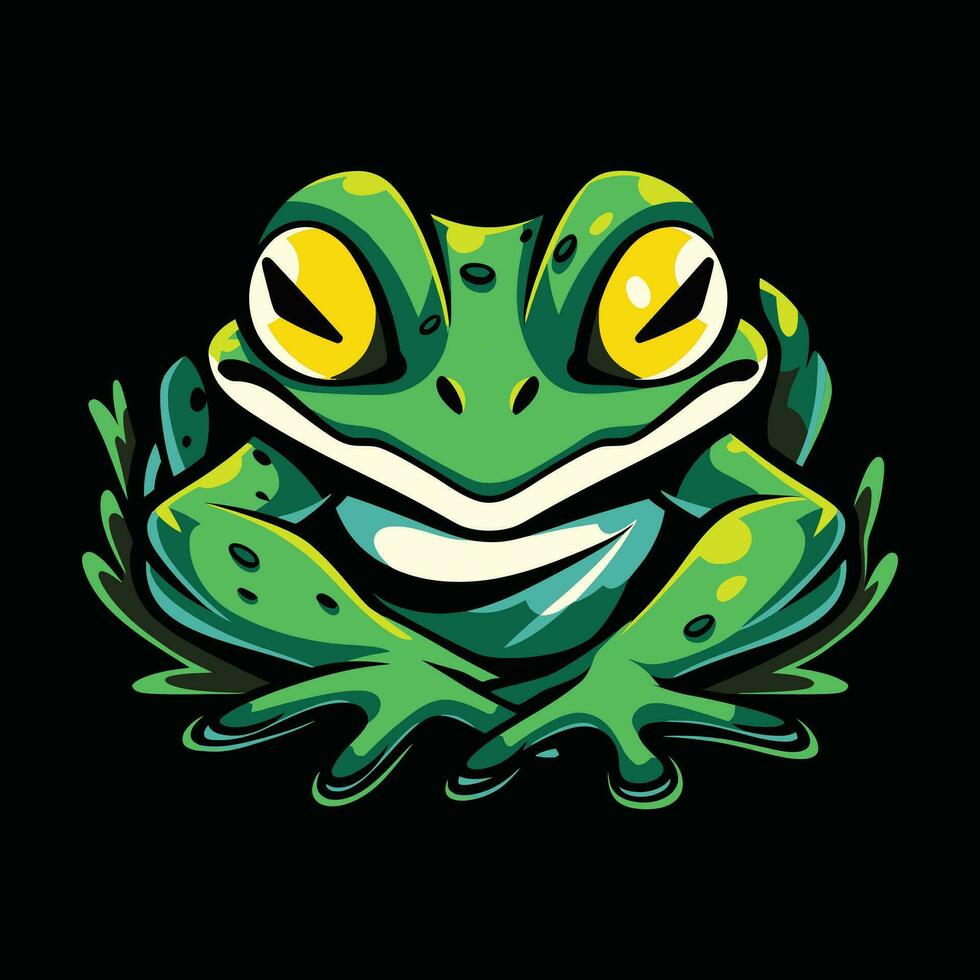 grenouille tête mascotte logo pour esport. grenouille T-shirt conception. grenouille logo. grenouille autocollant vecteur