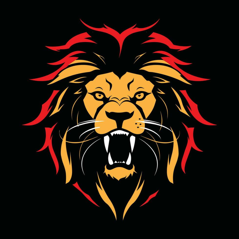 Lion mascotte logo pour esport. Lion T-shirt conception. Lion logo. Lion autocollant vecteur