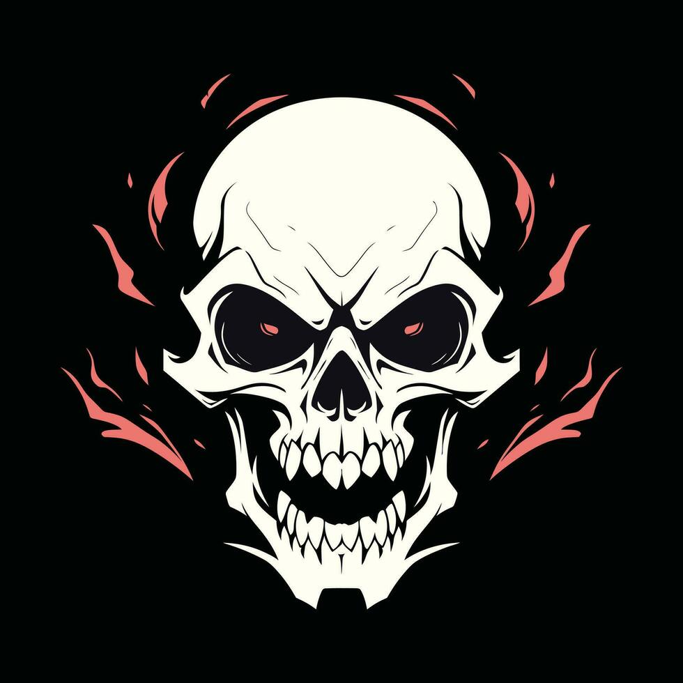 crâne mascotte logo pour esport. crâne T-shirt conception. crâne logo. crâne autocollant vecteur