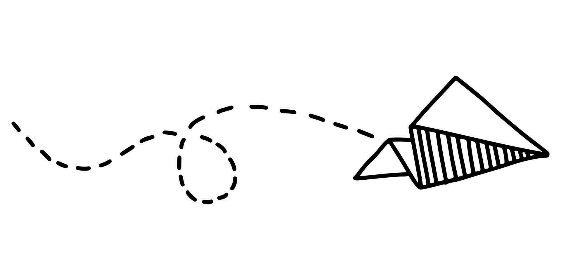 griffonnage esquisser style de papier avion icône vecteur illustration pour concept conception.