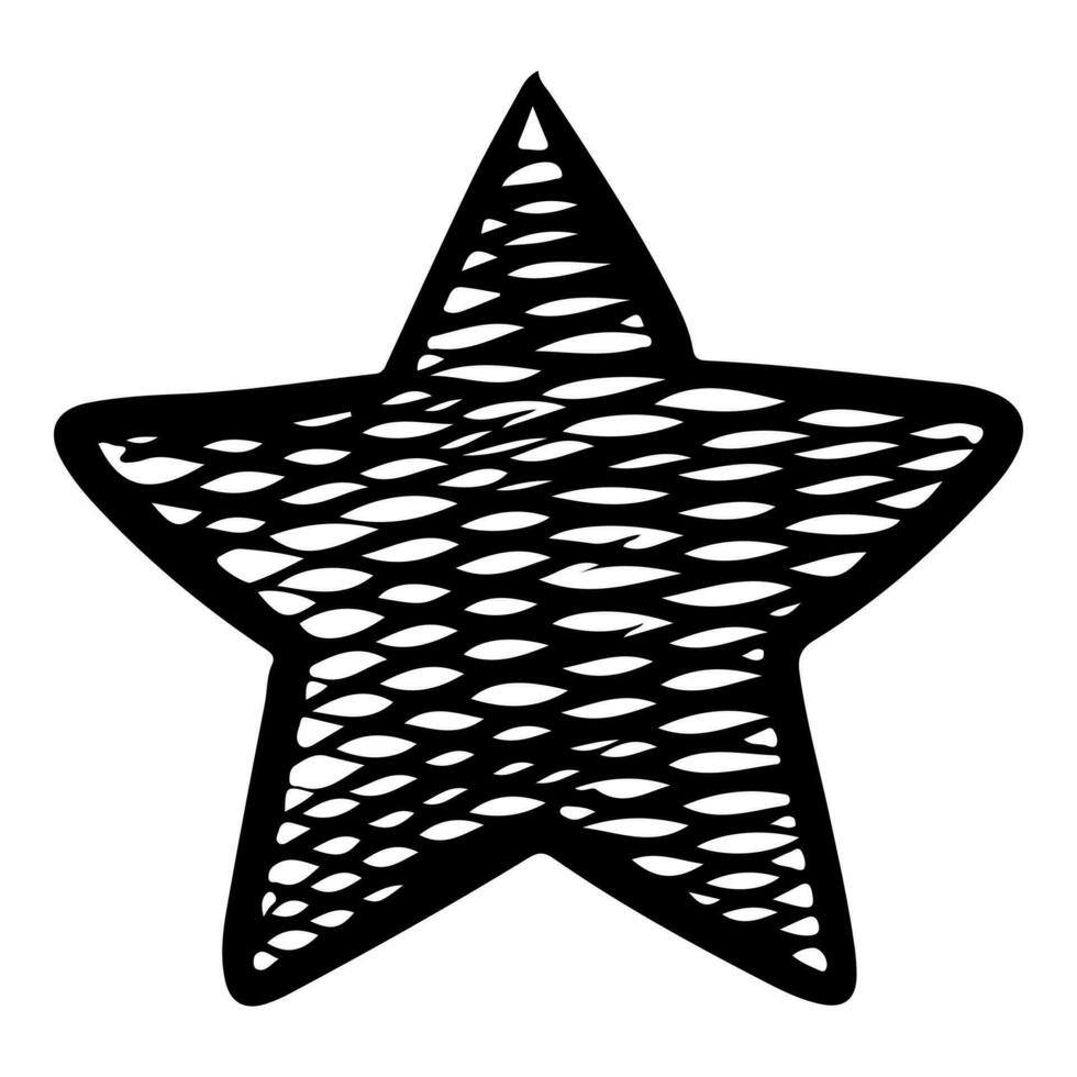style de croquis de doodle d'illustration dessinée à la main de dessin animé d'étoile pour la conception de concept. vecteur