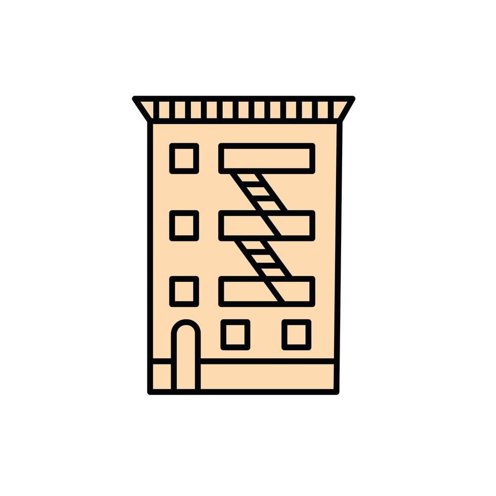 icône de style de remplissage de bâtiment new york vecteur