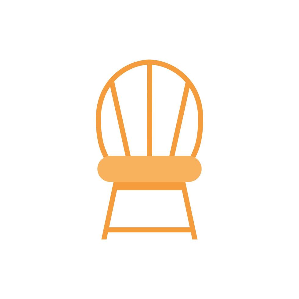 icône isolé de meubles de chaise en bois vecteur