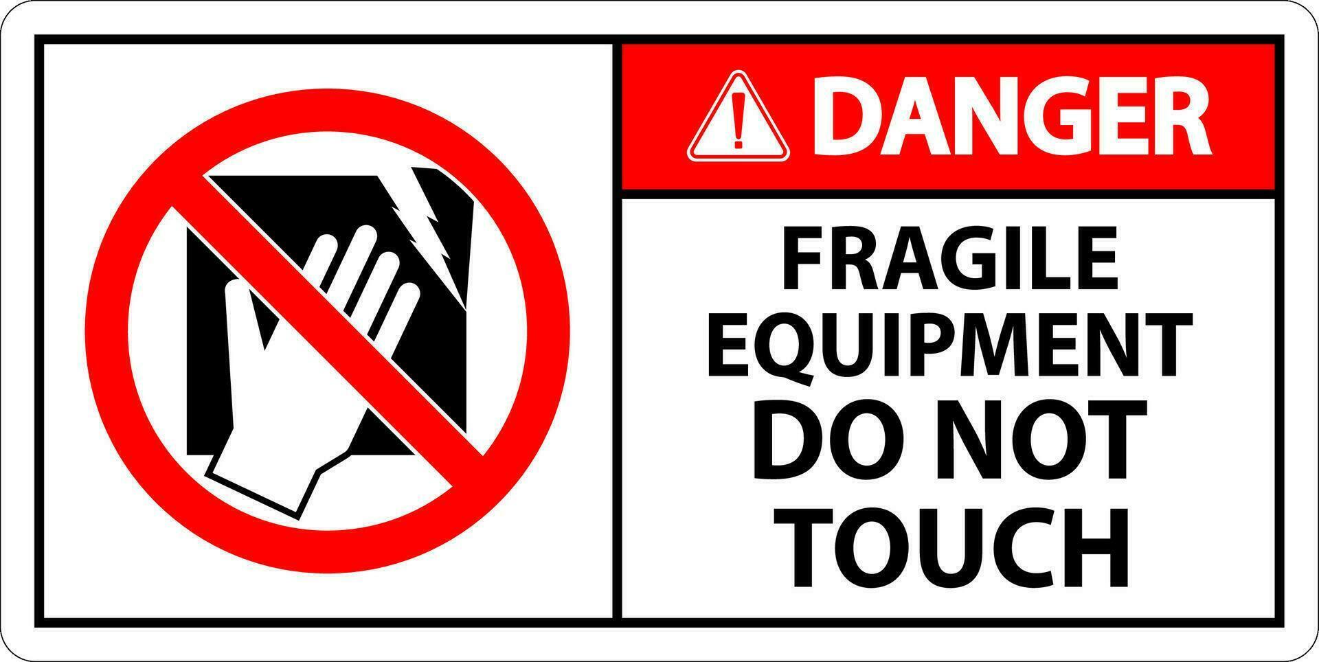 danger machine signe fragile équipement, faire ne pas toucher vecteur