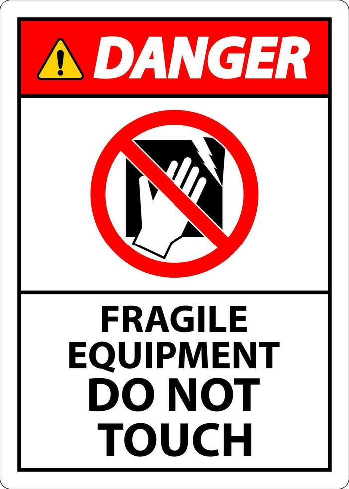 danger machine signe fragile équipement, faire ne pas toucher vecteur