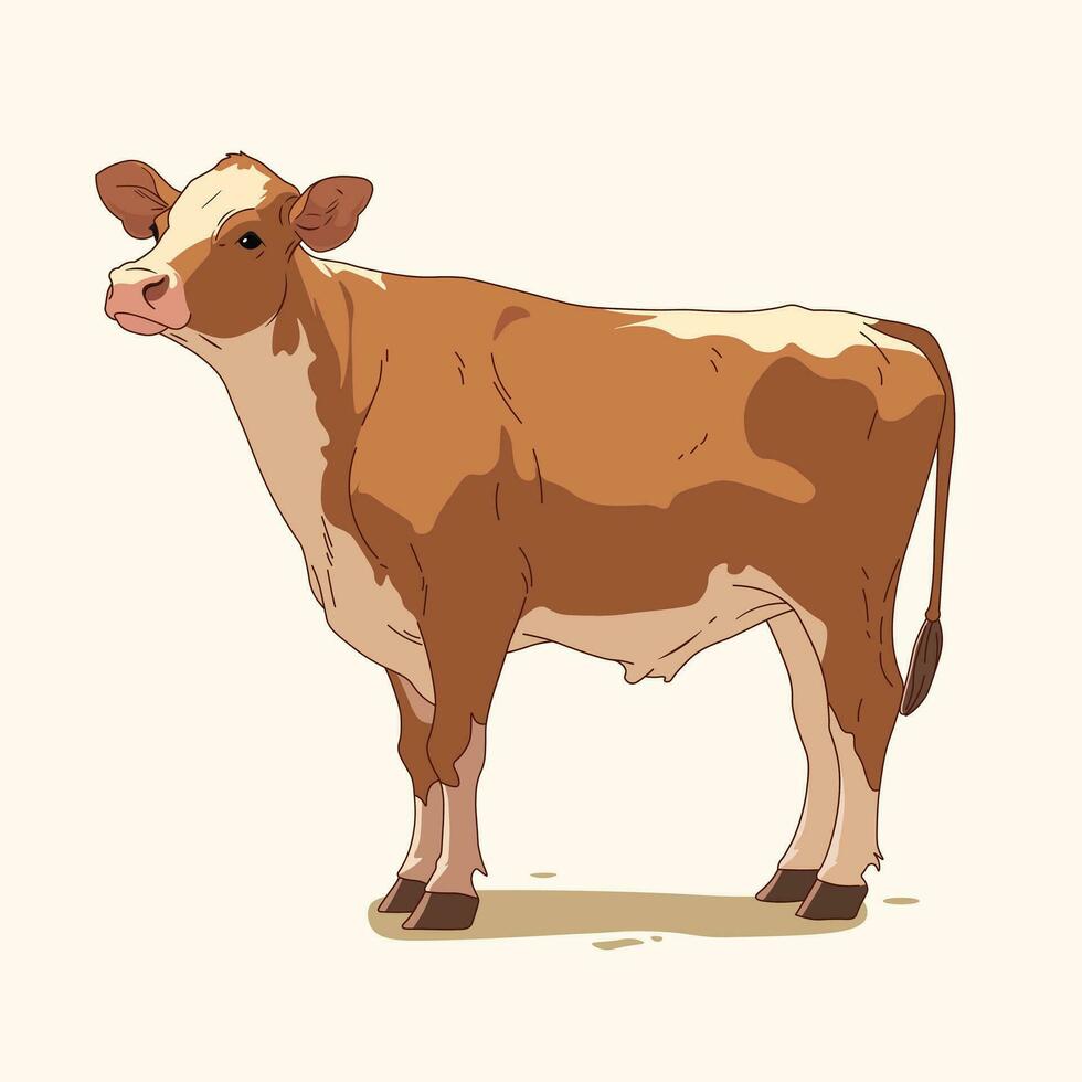 marron adulte vache illustration isolé Contexte vecteur