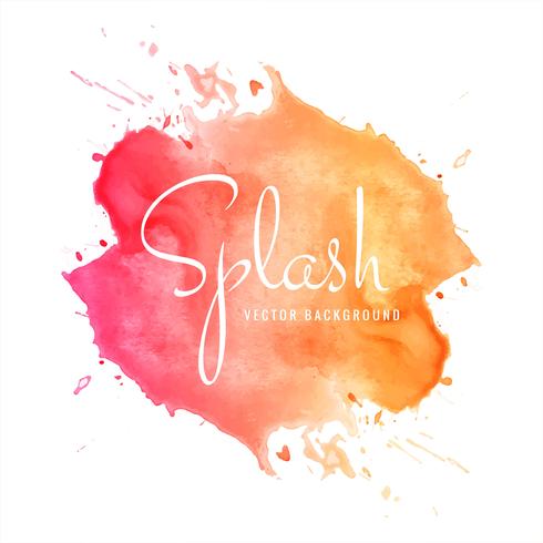 Vecteur de fond splash aquarelle coloré dessiné à la main moderne