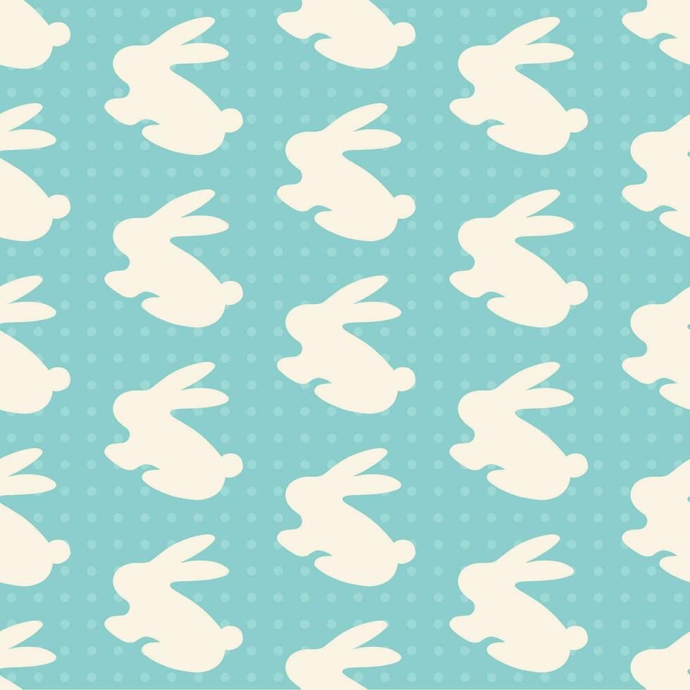 lapins, lapin blanc et bleu dessin animé puéril sans couture modèle. blanc Pâques lapins concept. animal concept griffonnage vecteur imprimer. Pâques vacances textile conception, printemps tissu.