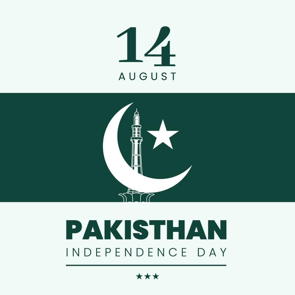 Pakistan indépendance journée Contexte conception vecteur
