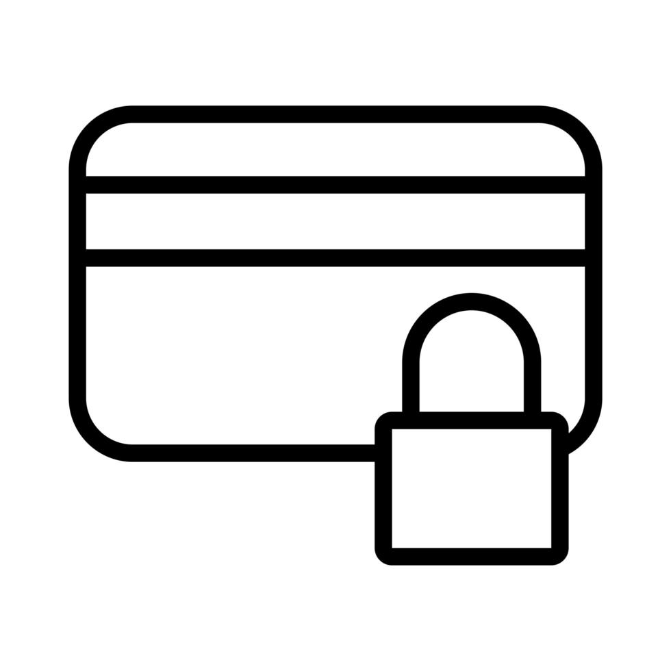 cadenas de sécurité avec style de ligne de sécurité des données de carte de crédit vecteur
