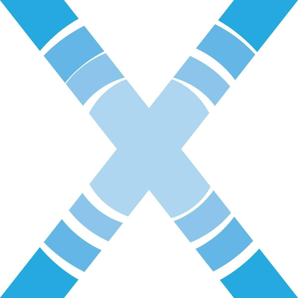 lettre X - Police de caractère logo typographie vecteur