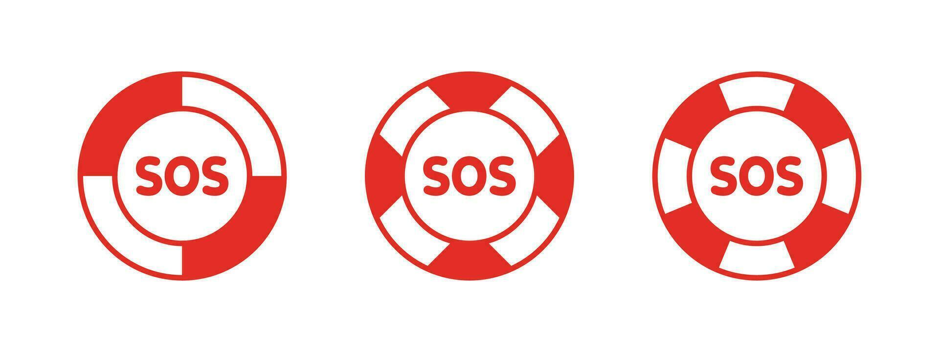 sos urgence Icônes. sos icône dans le forme de une la vie bouée. vecteur évolutif graphique