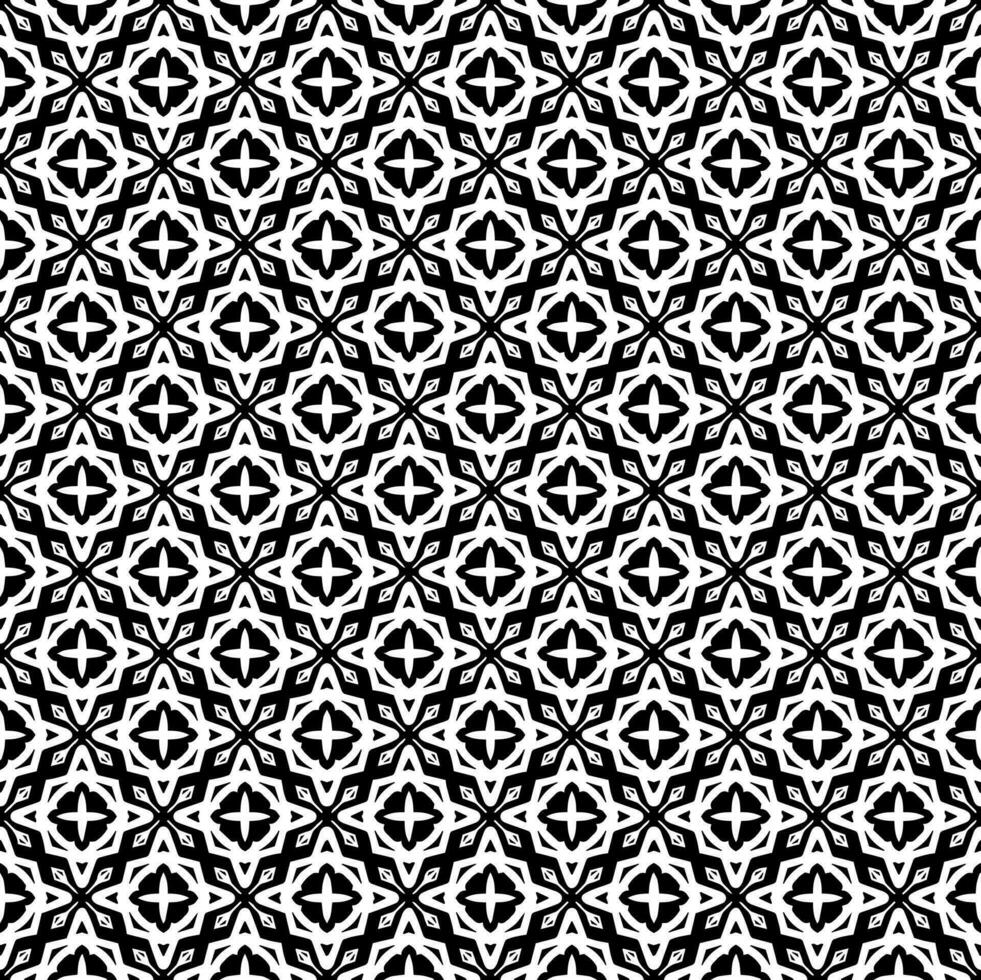 texture de modèle sans couture noir et blanc. conception graphique ornementale en niveaux de gris. ornements en mosaïque. modèle de modèle. vecteur