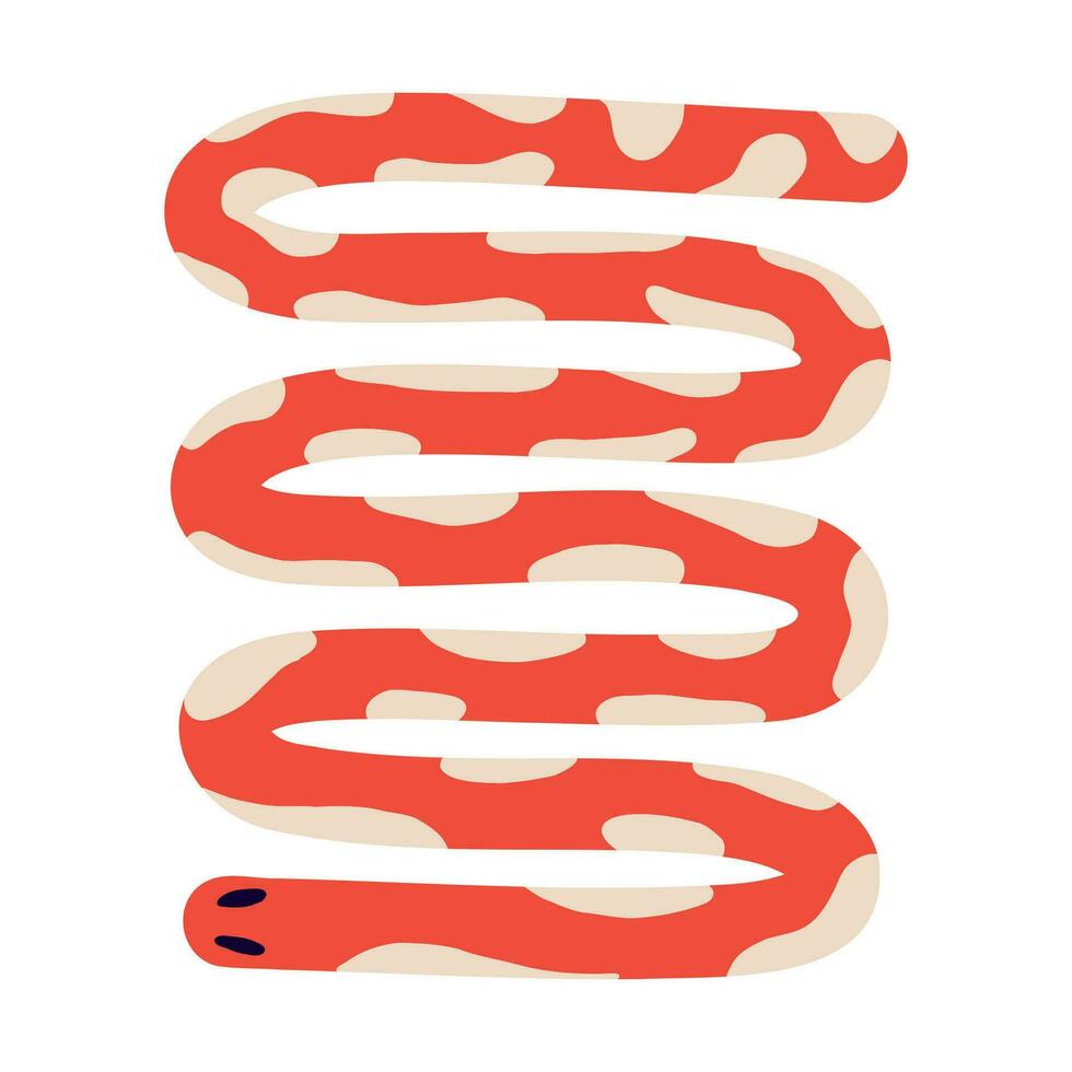 serpent dans moderne branché naïve style. minimaliste froussard bizarre serpent vecteur