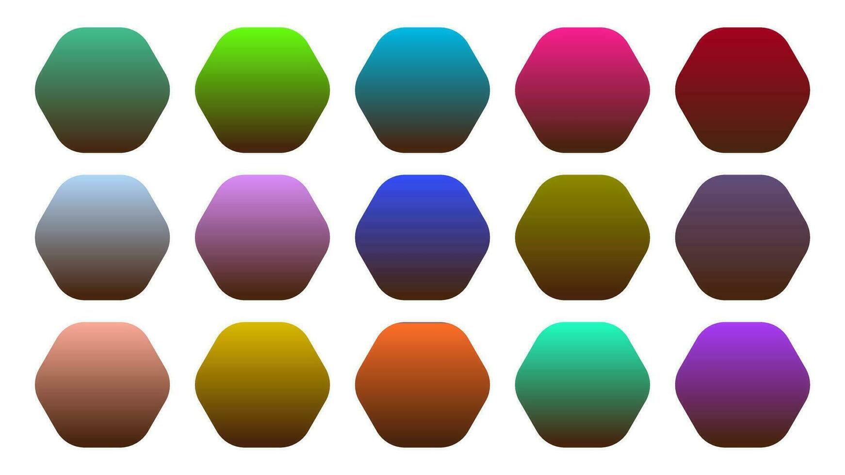 coloré noix de pécan Couleur ombre linéaire pente palette échantillons la toile trousse arrondi hexagones modèle ensemble vecteur
