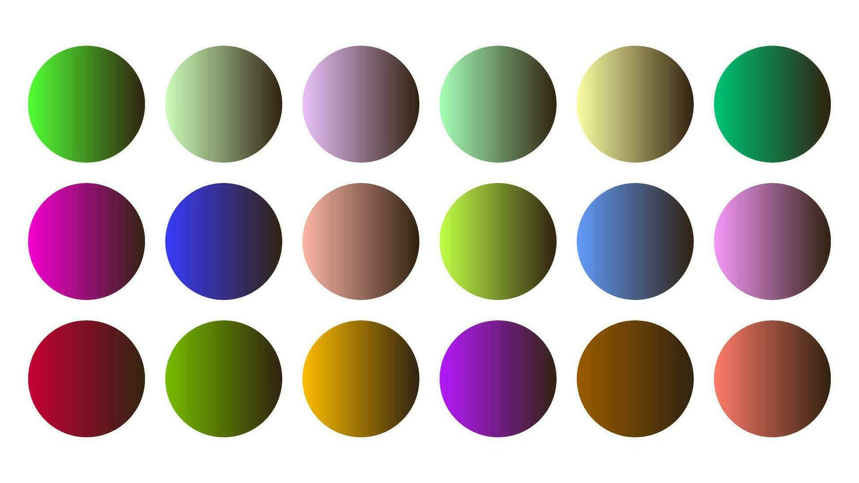 coloré ombre Couleur ombre linéaire pente palette échantillons la toile trousse cercles modèle ensemble vecteur