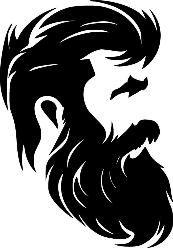 barbe - noir et blanc isolé icône - vecteur illustration