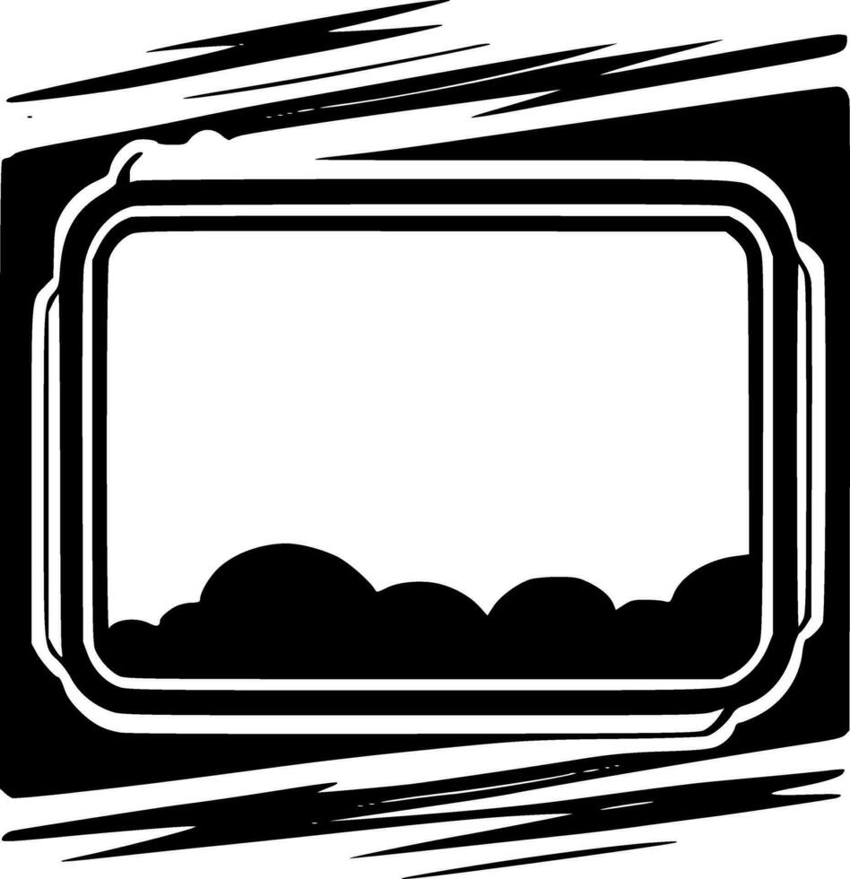 frontière - noir et blanc isolé icône - vecteur illustration