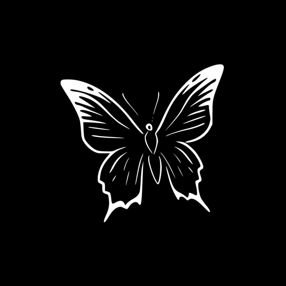 papillon - noir et blanc isolé icône - vecteur illustration