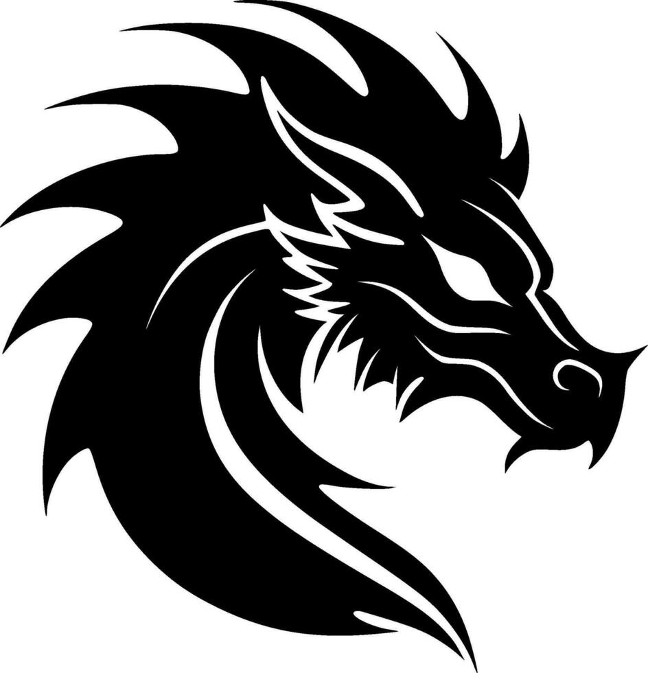 dragon, noir et blanc vecteur illustration