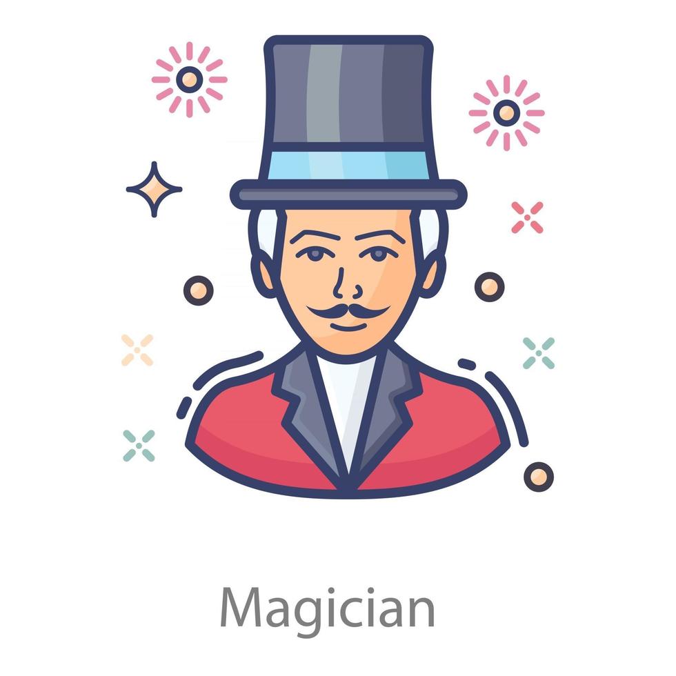 magicien aux pouvoirs magiques vecteur