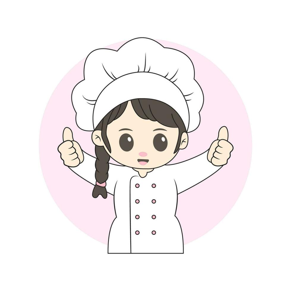 femelle chef chibi personnage vecteur