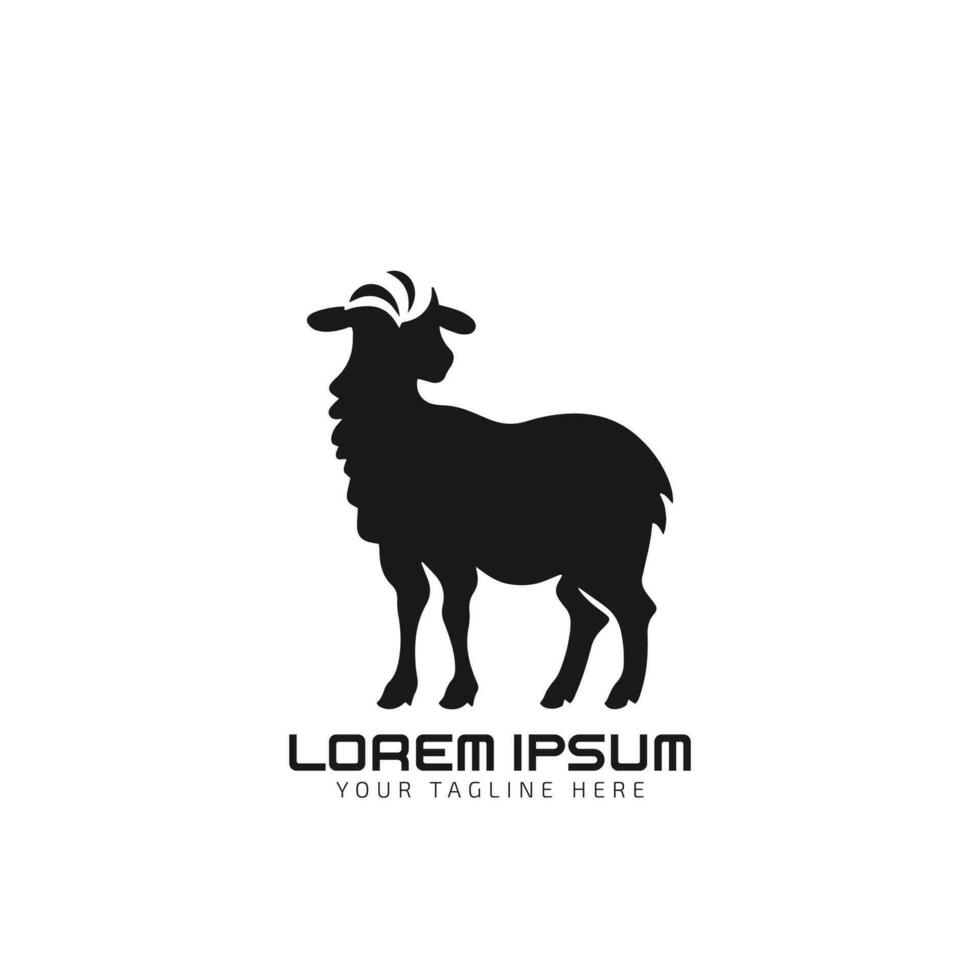 noir mouton logo vecteur icône conception modèle silhouette