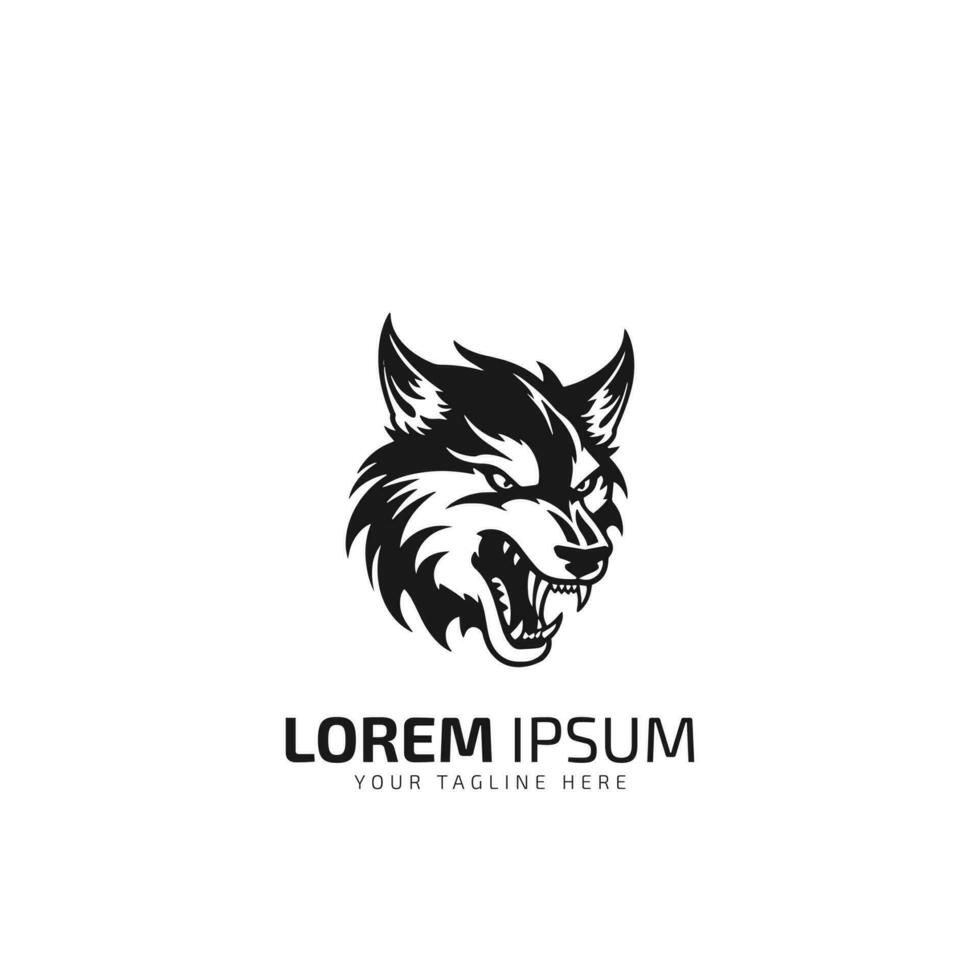 noir Loup logo icône conception. sauvage animal tête silhouette symbole. canin prédateur signe. vecteur illustration.