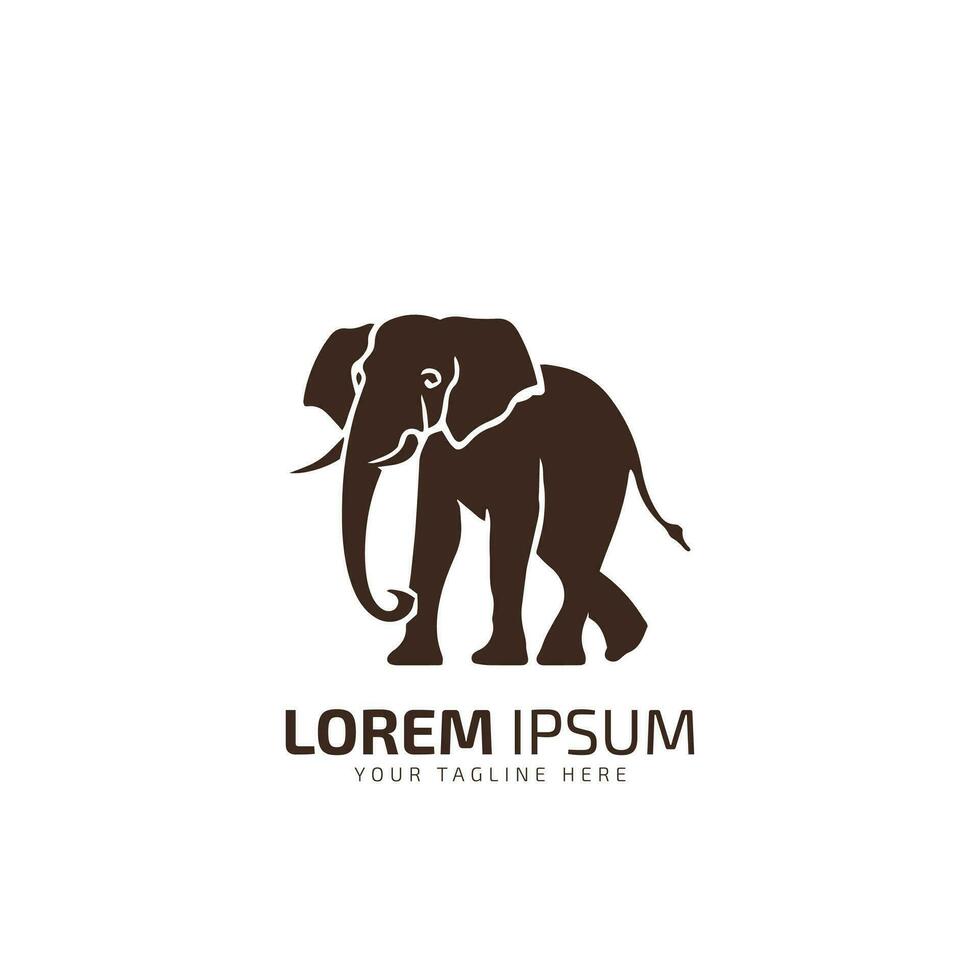 l'éléphant logo icône dessins vecteur silhouette