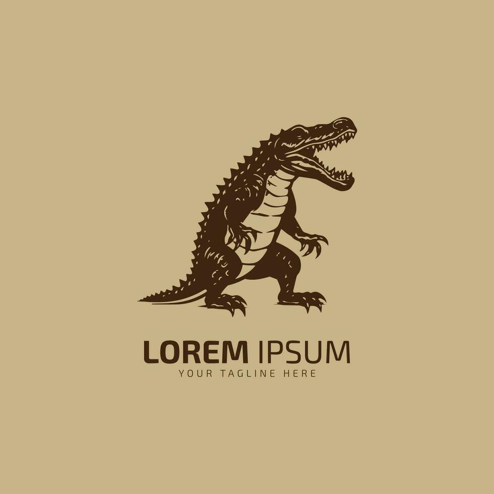 crocodile avec bouche ouvert crocodile icône silhouette vecteur illustration conception