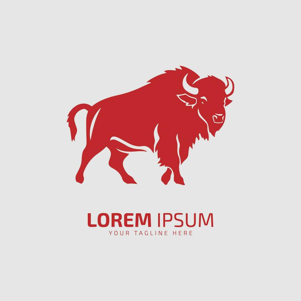 taureau logo icône silhouette bison, bœuf logo symbole style taureau vecteur illustration conception.