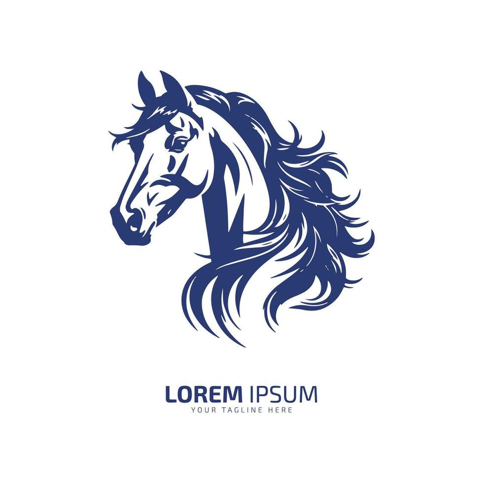 cheval tête logo icône vecteur illustration conception modèle silhouette isolé symbole