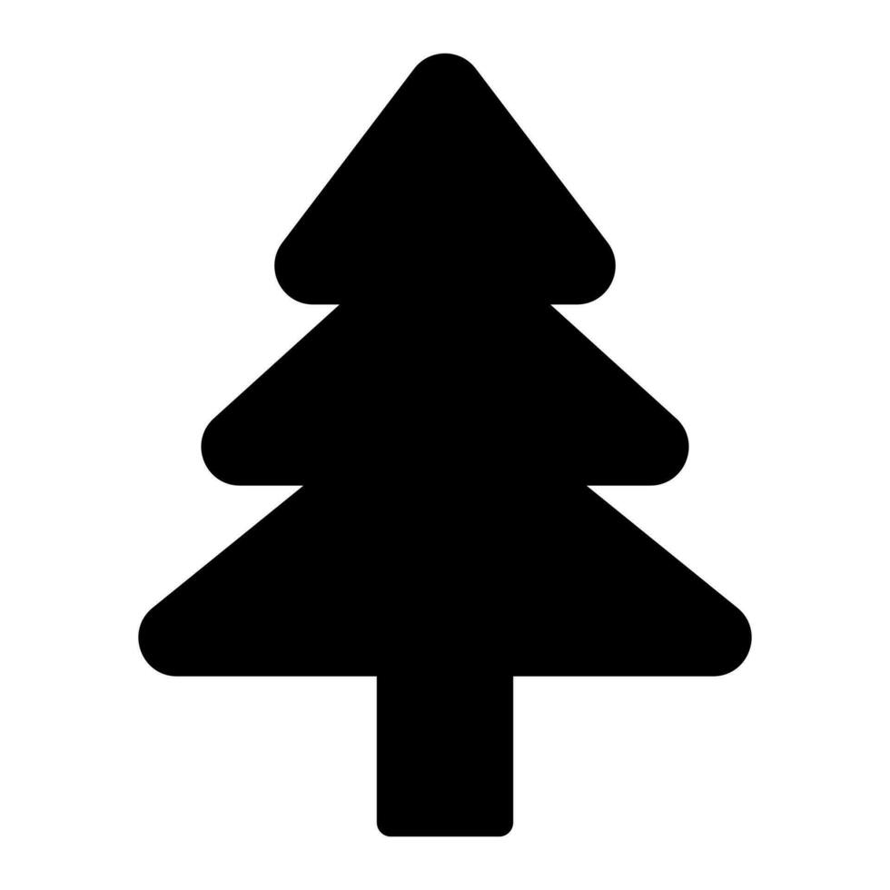 noir silhouette de Noël arbre. sapin arbre noir icône isolé sur blanc Contexte. vecteur