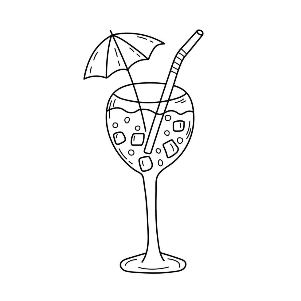griffonnage cocktail isolé sur blanc Contexte. main tiré vecteur illustration