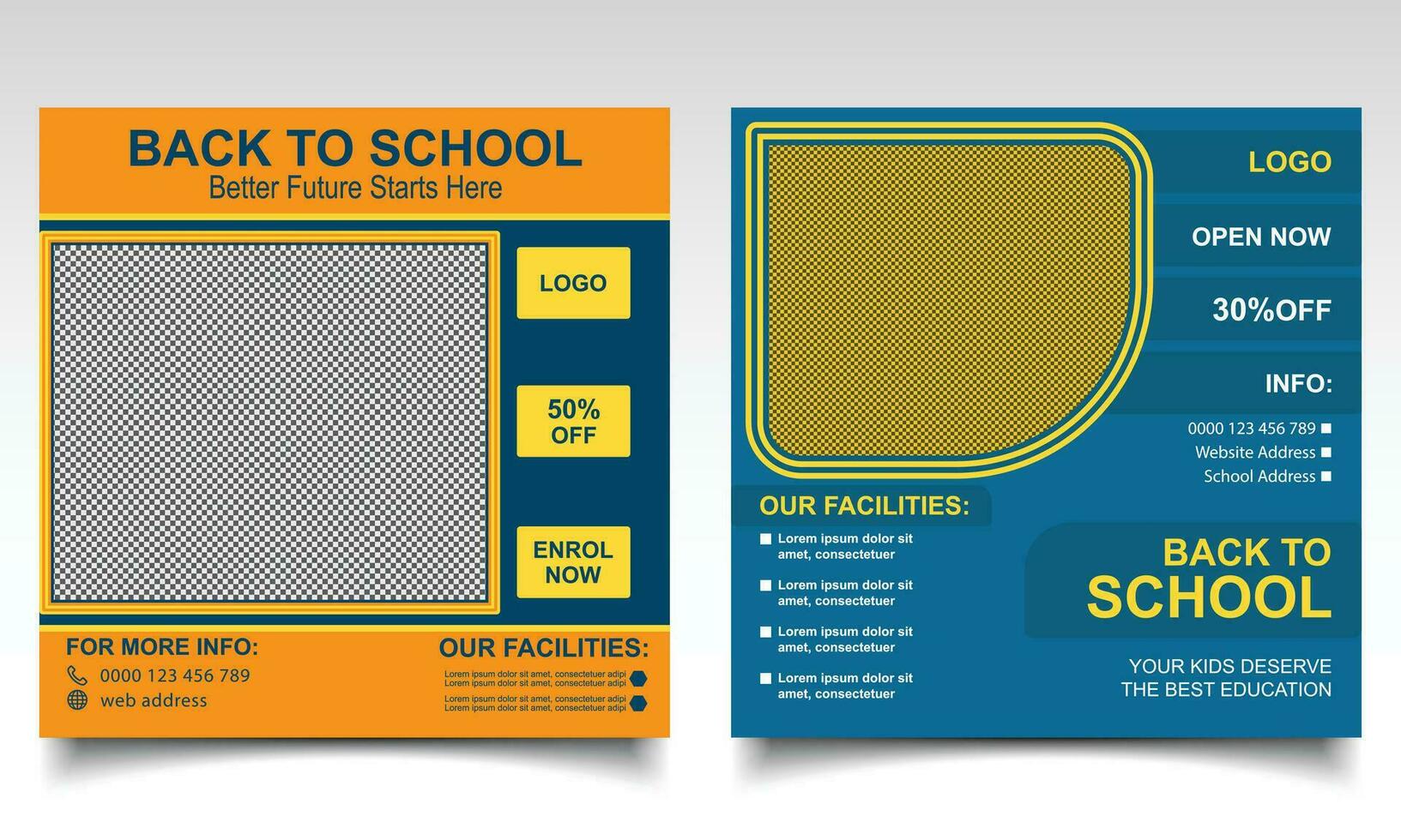 retour à école bannière conception. école ou Université admission en ligne Publier ou brochure modèle. vecteur