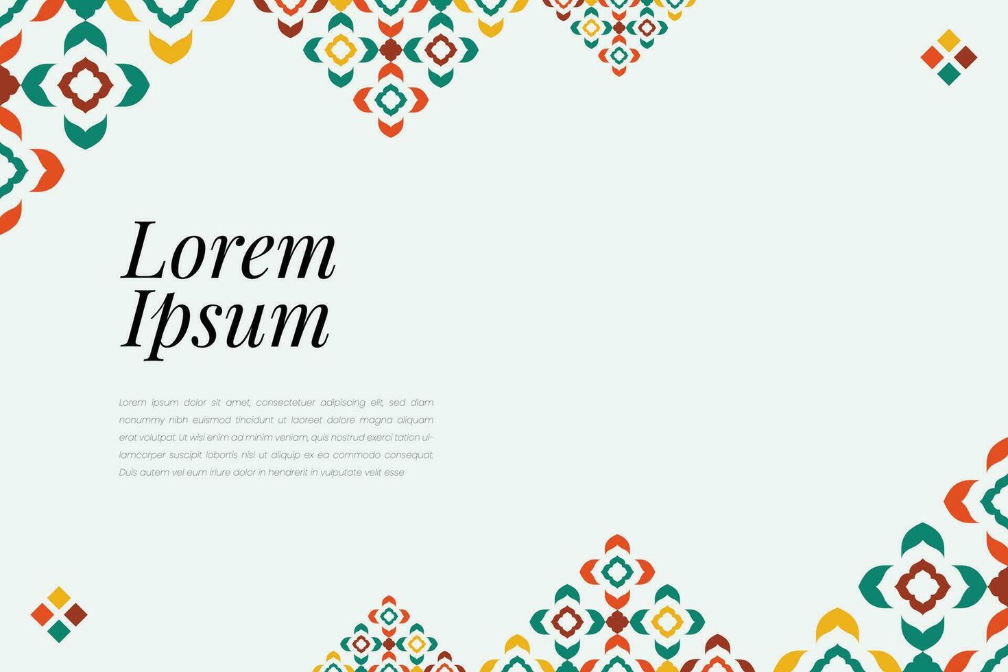 islamique décoratif Contexte dans arabe coloré. Facile géométrique mosaïque avec coloré islamique ornemental détails. vecteur