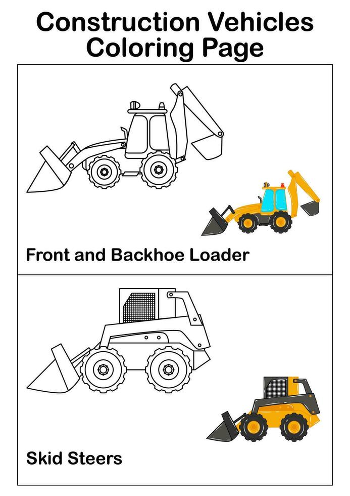 construction Véhicules coloration page vecteur