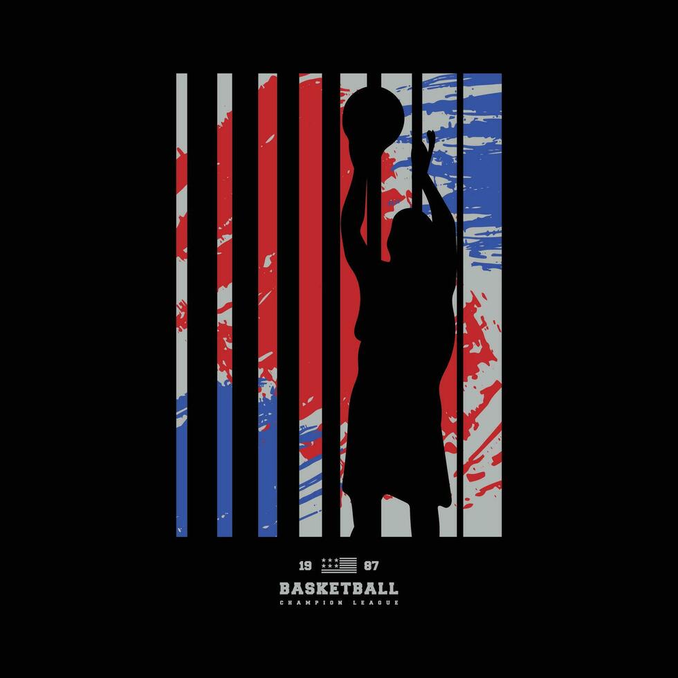 basketball illustration typographie. t chemise conception sport typographie, affiche, impression vecteur