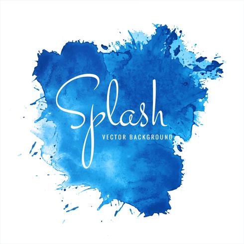 Splash de vecteur de fond aquarelle bleu