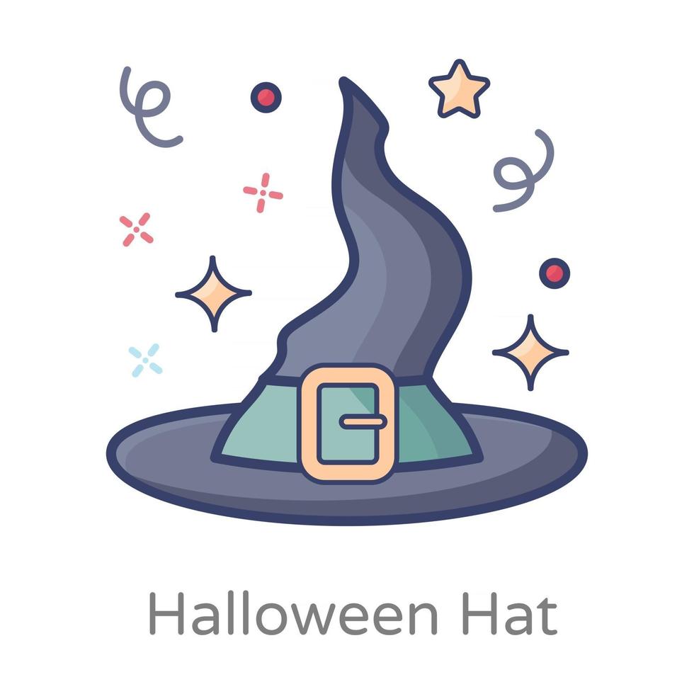 conception de chapeau de sorcière vecteur